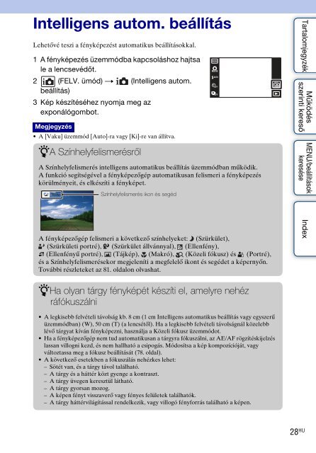 Sony DSC-TX9 - DSC-TX9 Consignes d&rsquo;utilisation Hongrois