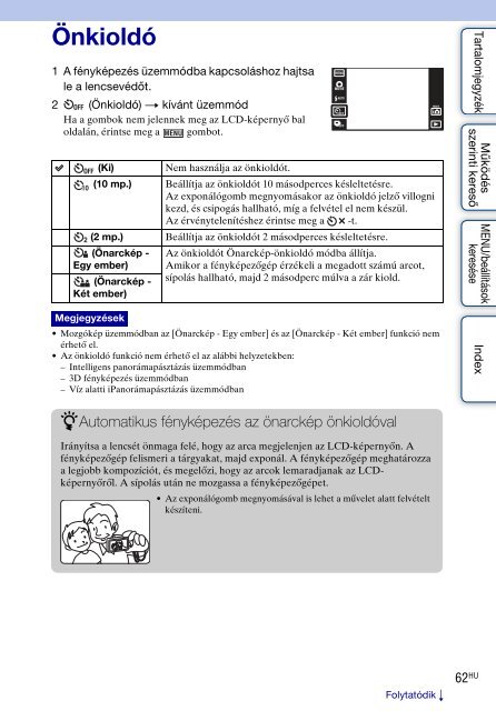 Sony DSC-TX9 - DSC-TX9 Consignes d&rsquo;utilisation Hongrois