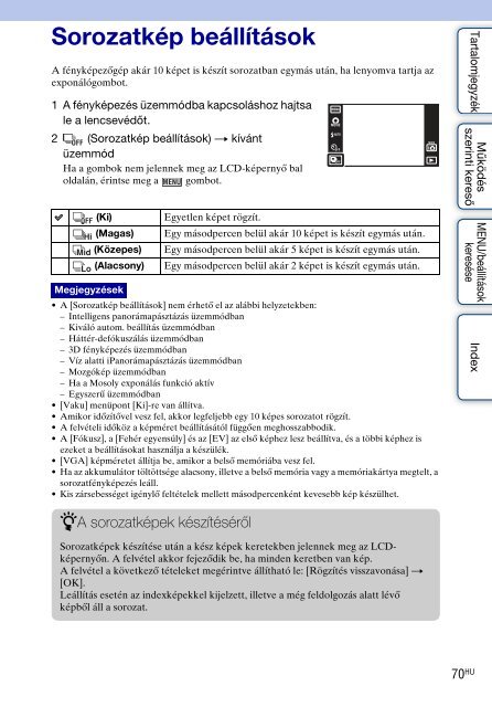 Sony DSC-TX9 - DSC-TX9 Consignes d&rsquo;utilisation Hongrois