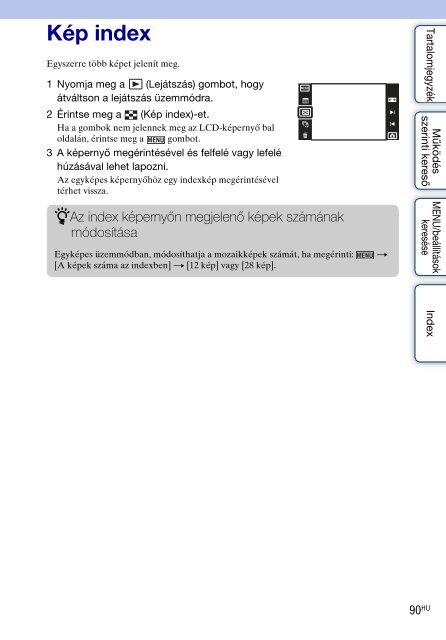 Sony DSC-TX9 - DSC-TX9 Consignes d&rsquo;utilisation Hongrois