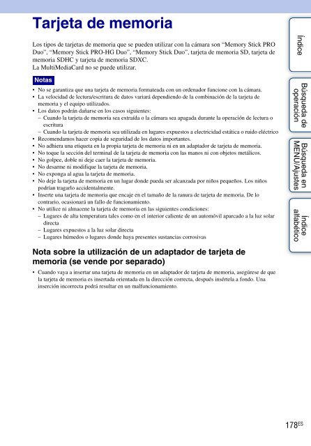 Sony DSC-TX9 - DSC-TX9 Consignes d&rsquo;utilisation Espagnol