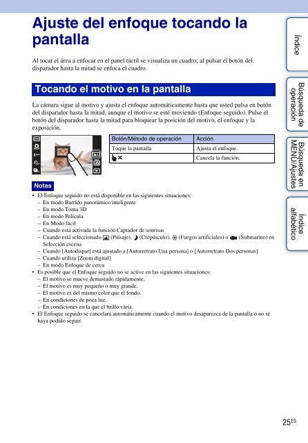 Sony DSC-TX9 - DSC-TX9 Consignes d&rsquo;utilisation Espagnol