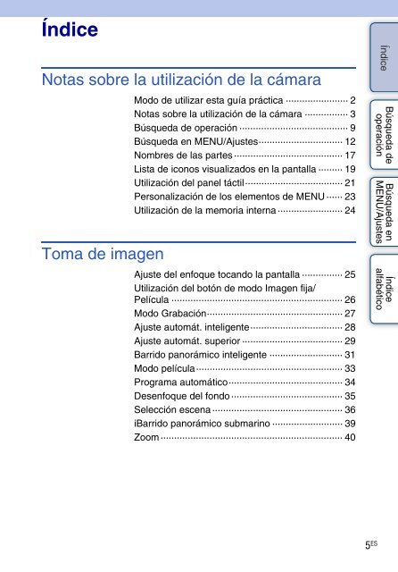 Sony DSC-TX9 - DSC-TX9 Consignes d&rsquo;utilisation Espagnol