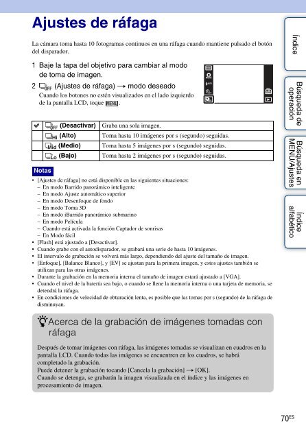 Sony DSC-TX9 - DSC-TX9 Consignes d&rsquo;utilisation Espagnol