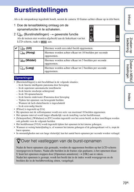 Sony DSC-TX9 - DSC-TX9 Consignes d&rsquo;utilisation N&eacute;erlandais