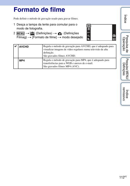 Sony DSC-TX9 - DSC-TX9 Consignes d&rsquo;utilisation Portugais