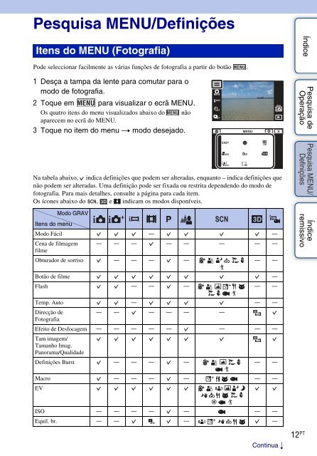 Sony DSC-TX9 - DSC-TX9 Consignes d&rsquo;utilisation Portugais