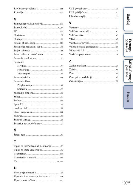 Sony DSC-TX9 - DSC-TX9 Consignes d&rsquo;utilisation Croate