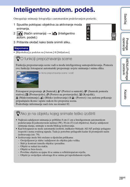 Sony DSC-TX9 - DSC-TX9 Consignes d&rsquo;utilisation Croate