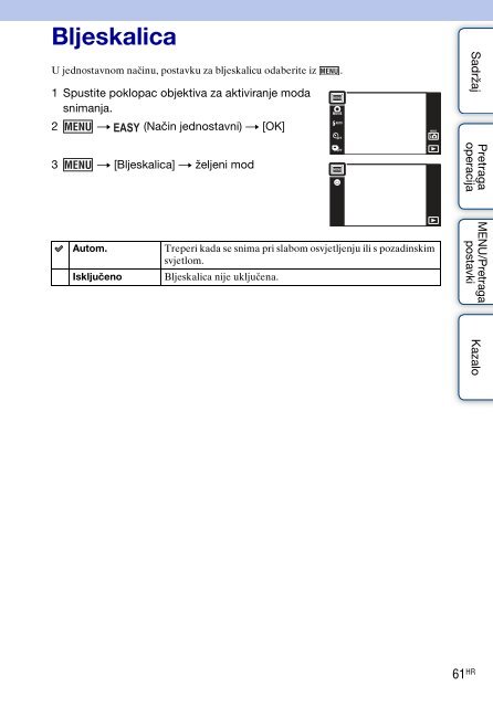 Sony DSC-TX9 - DSC-TX9 Consignes d&rsquo;utilisation Croate