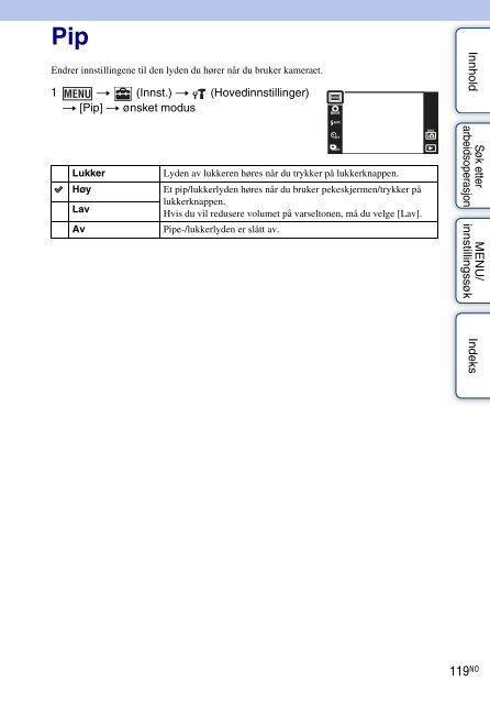 Sony DSC-TX9 - DSC-TX9 Consignes d&rsquo;utilisation Norv&eacute;gien