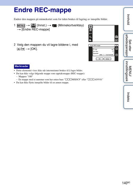 Sony DSC-TX9 - DSC-TX9 Consignes d&rsquo;utilisation Norv&eacute;gien