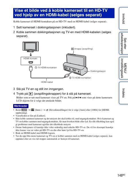 Sony DSC-TX9 - DSC-TX9 Consignes d&rsquo;utilisation Norv&eacute;gien