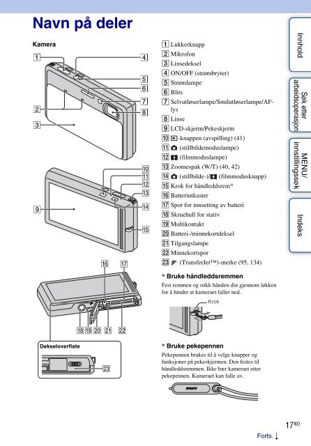 Sony DSC-TX9 - DSC-TX9 Consignes d&rsquo;utilisation Norv&eacute;gien