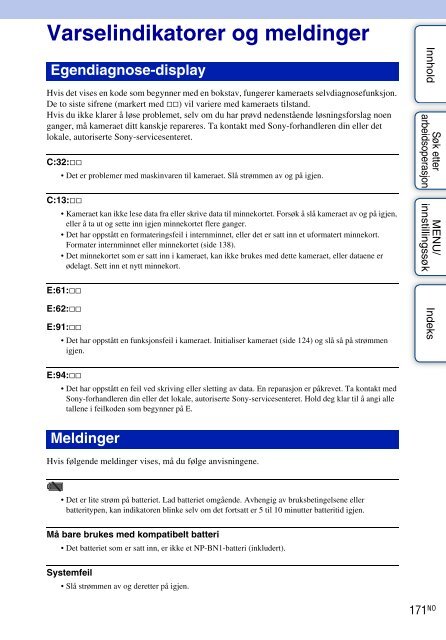 Sony DSC-TX9 - DSC-TX9 Consignes d&rsquo;utilisation Norv&eacute;gien