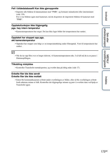 Sony DSC-TX9 - DSC-TX9 Consignes d&rsquo;utilisation Norv&eacute;gien