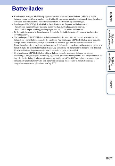 Sony DSC-TX9 - DSC-TX9 Consignes d&rsquo;utilisation Norv&eacute;gien