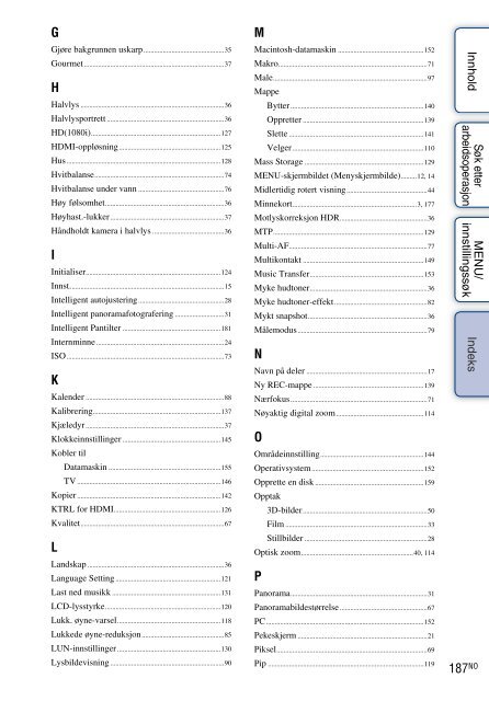 Sony DSC-TX9 - DSC-TX9 Consignes d&rsquo;utilisation Norv&eacute;gien