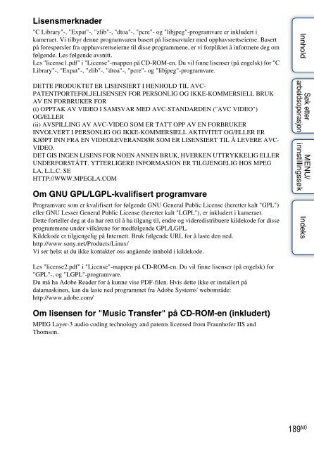 Sony DSC-TX9 - DSC-TX9 Consignes d&rsquo;utilisation Norv&eacute;gien