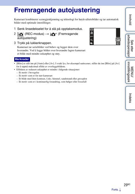 Sony DSC-TX9 - DSC-TX9 Consignes d&rsquo;utilisation Norv&eacute;gien