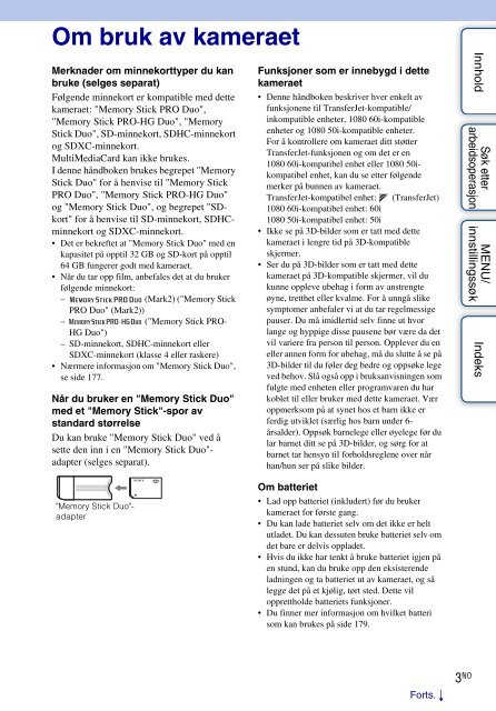 Sony DSC-TX9 - DSC-TX9 Consignes d&rsquo;utilisation Norv&eacute;gien