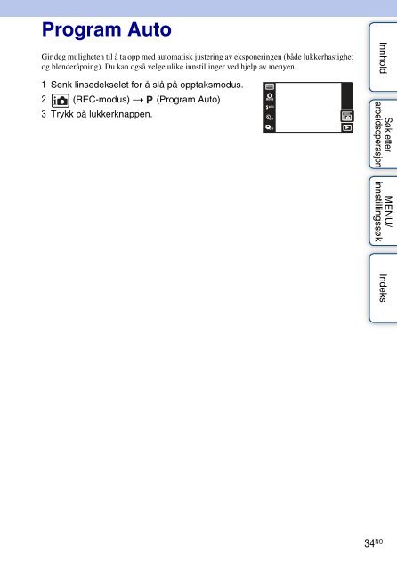 Sony DSC-TX9 - DSC-TX9 Consignes d&rsquo;utilisation Norv&eacute;gien