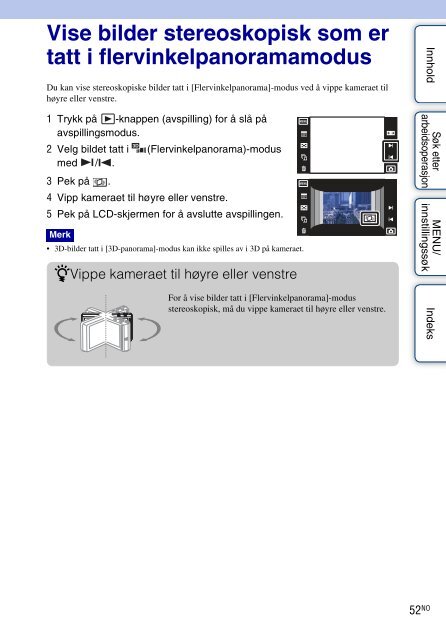 Sony DSC-TX9 - DSC-TX9 Consignes d&rsquo;utilisation Norv&eacute;gien