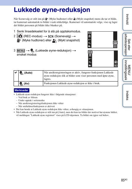 Sony DSC-TX9 - DSC-TX9 Consignes d&rsquo;utilisation Norv&eacute;gien