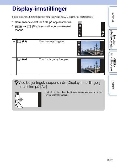 Sony DSC-TX9 - DSC-TX9 Consignes d&rsquo;utilisation Norv&eacute;gien