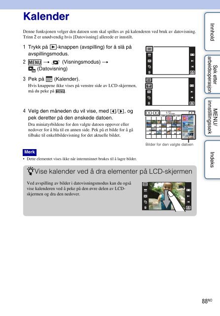 Sony DSC-TX9 - DSC-TX9 Consignes d&rsquo;utilisation Norv&eacute;gien