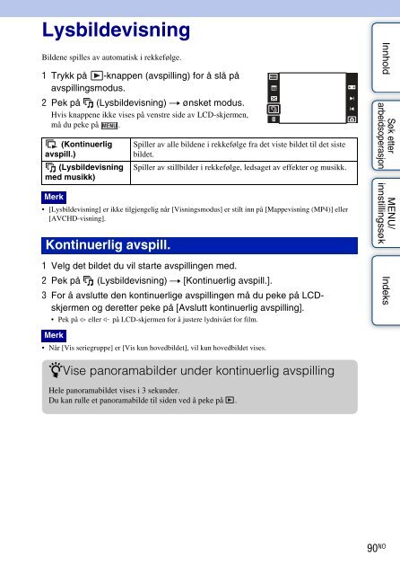 Sony DSC-TX9 - DSC-TX9 Consignes d&rsquo;utilisation Norv&eacute;gien