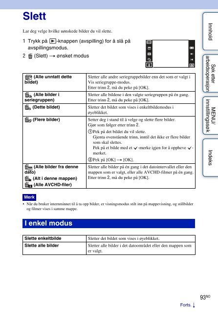 Sony DSC-TX9 - DSC-TX9 Consignes d&rsquo;utilisation Norv&eacute;gien