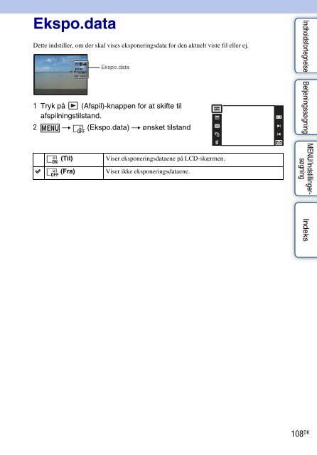 Sony DSC-TX9 - DSC-TX9 Consignes d&rsquo;utilisation Danois