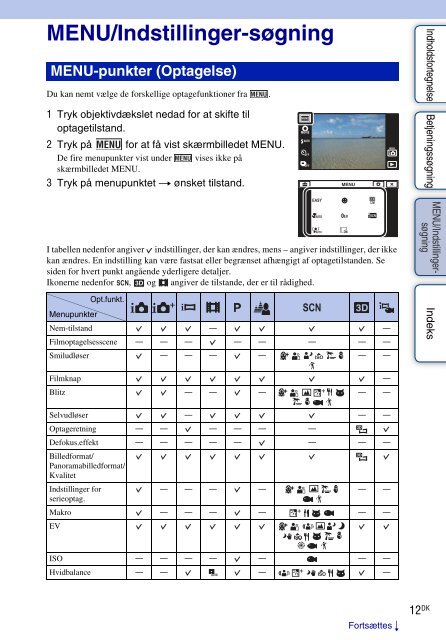 Sony DSC-TX9 - DSC-TX9 Consignes d&rsquo;utilisation Danois