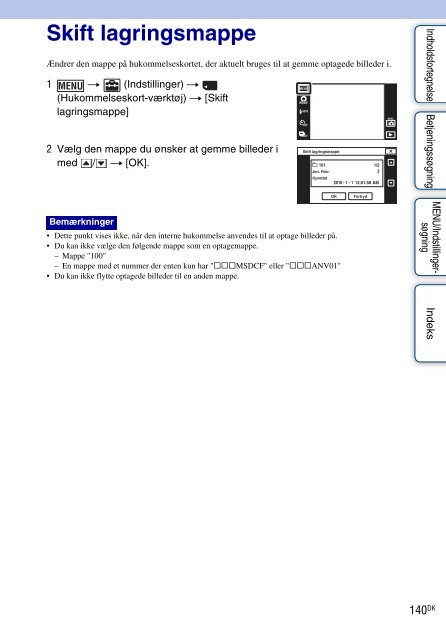 Sony DSC-TX9 - DSC-TX9 Consignes d&rsquo;utilisation Danois