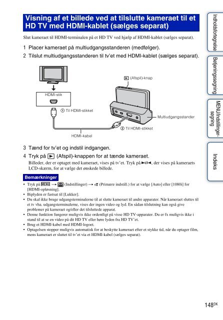 Sony DSC-TX9 - DSC-TX9 Consignes d&rsquo;utilisation Danois