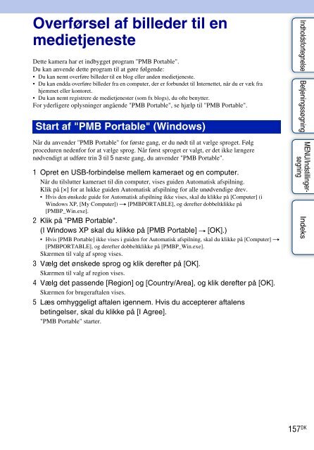 Sony DSC-TX9 - DSC-TX9 Consignes d&rsquo;utilisation Danois