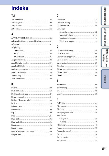 Sony DSC-TX9 - DSC-TX9 Consignes d&rsquo;utilisation Danois