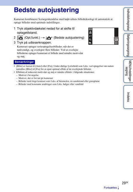 Sony DSC-TX9 - DSC-TX9 Consignes d&rsquo;utilisation Danois