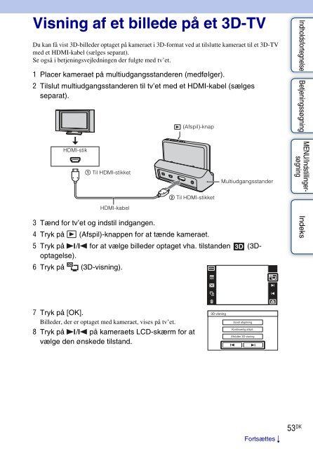 Sony DSC-TX9 - DSC-TX9 Consignes d&rsquo;utilisation Danois