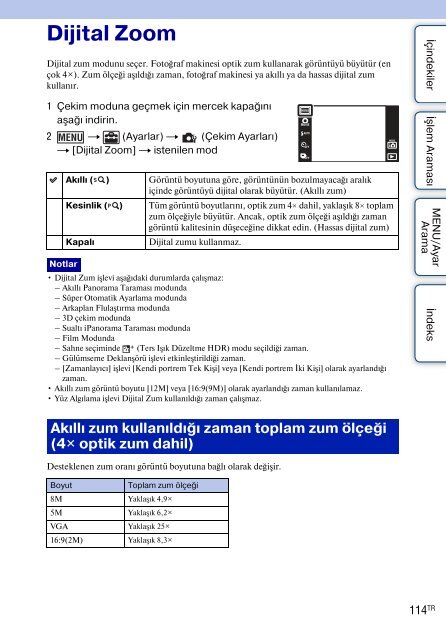 Sony DSC-TX9 - DSC-TX9 Consignes d&rsquo;utilisation Turc