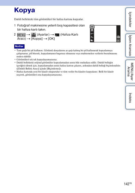 Sony DSC-TX9 - DSC-TX9 Consignes d&rsquo;utilisation Turc