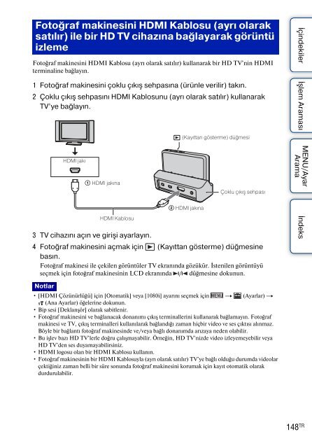 Sony DSC-TX9 - DSC-TX9 Consignes d&rsquo;utilisation Turc