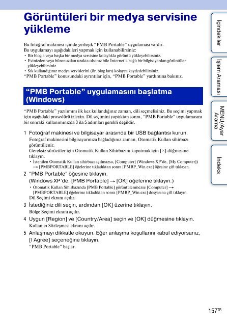 Sony DSC-TX9 - DSC-TX9 Consignes d&rsquo;utilisation Turc