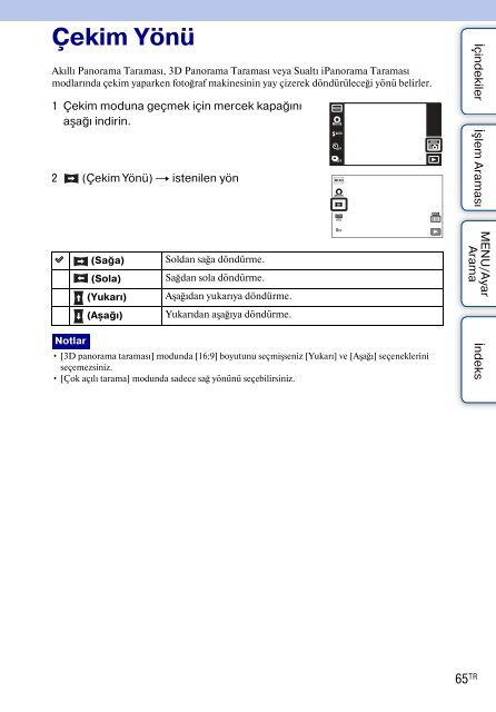 Sony DSC-TX9 - DSC-TX9 Consignes d&rsquo;utilisation Turc