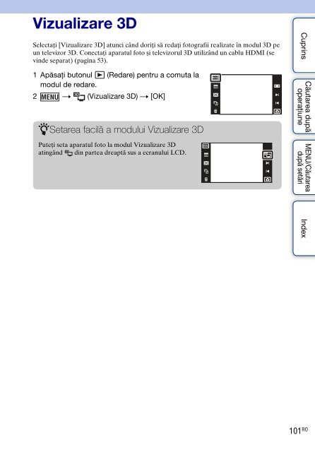 Sony DSC-TX9 - DSC-TX9 Mode d'emploi Roumain