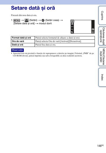 Sony DSC-TX9 - DSC-TX9 Mode d'emploi Roumain