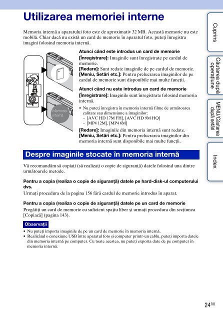 Sony DSC-TX9 - DSC-TX9 Mode d'emploi Roumain