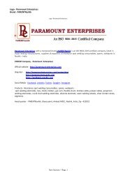 Paramount Enterprises logo -  Brand - PARENTNashik