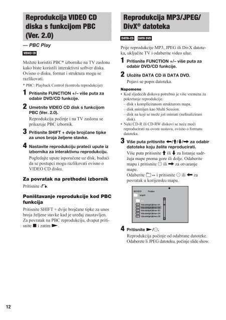 Sony CMT-DX400 - CMT-DX400 Mode d'emploi Croate